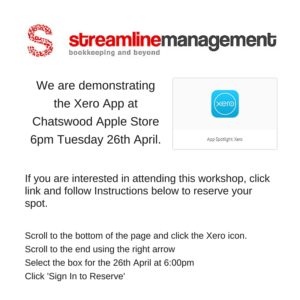 Streamline Apple Xero App Event